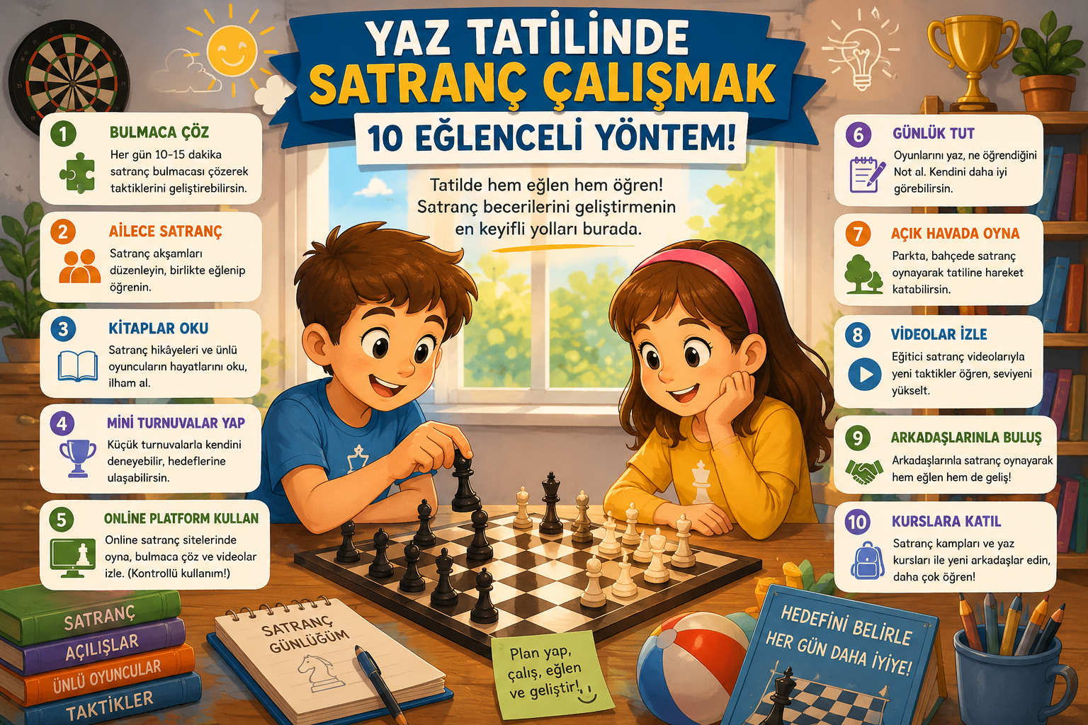 Yaz Tatilinde Satranç Çalışmak İçin Çocuklara Uygun Eğlenceli Yöntemler